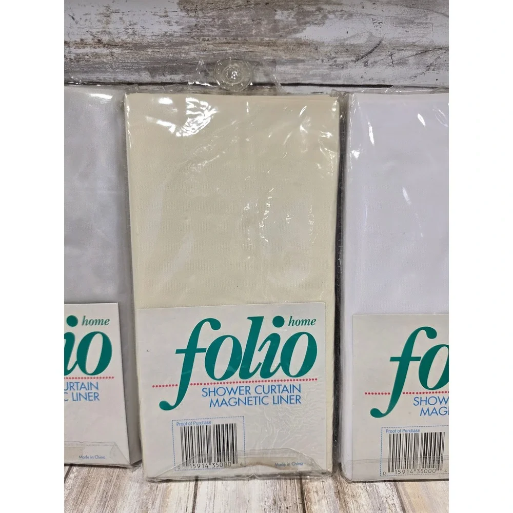 Lot of 4 Folio Home Magnetic Shower Curtain Liners 70x72 Heavy Gauge Vinyl READ